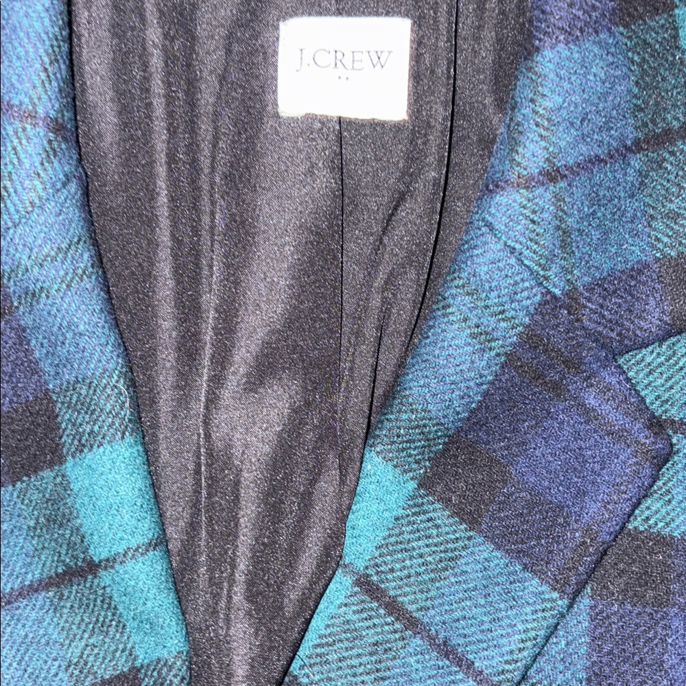 J.Crew Black Watch Plaid Wool-Blend Schoolboy Blazer, green - Picture 5 of 7